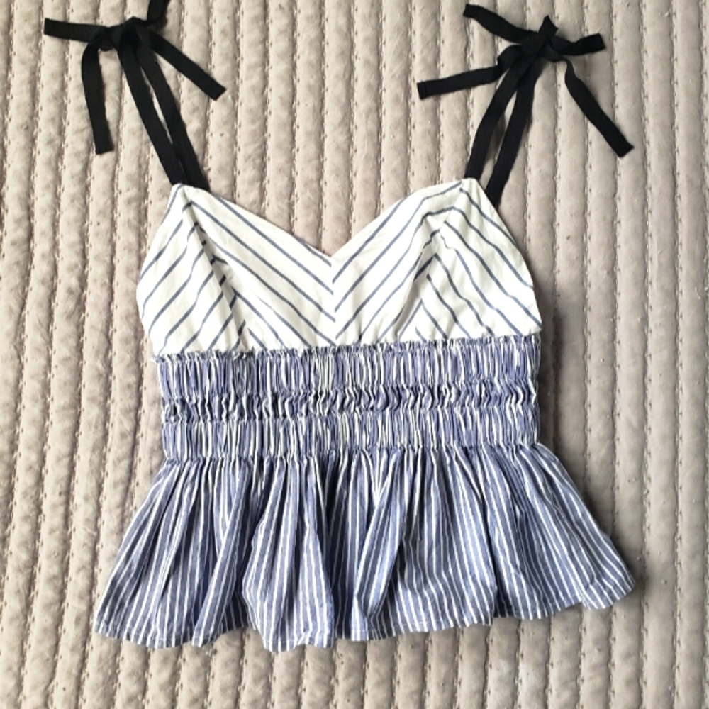 Tie-Strap PinStriped Top